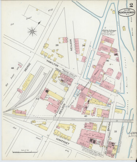 Sanborn Fire Insurance Map from New Brunswick, Middlesex County, New Jersey (1892), Sheet #0002 - Complete Map Set gallery image, historic Sanborn map, vintage wall art, New Jersey New Jersey