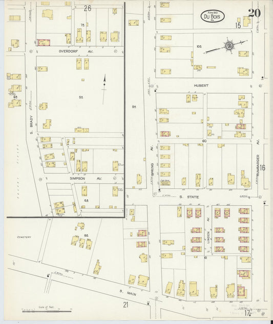 Sanborn Fire Insurance Map from Du Bois, Clearfield County, Pennsylvania (1913), Sheet #0020 - Historic Sanborn Fire Insurance Map Print, vintage old map wall art, antique decor, genealogy gift, Pennsylvania Pennsylvania map