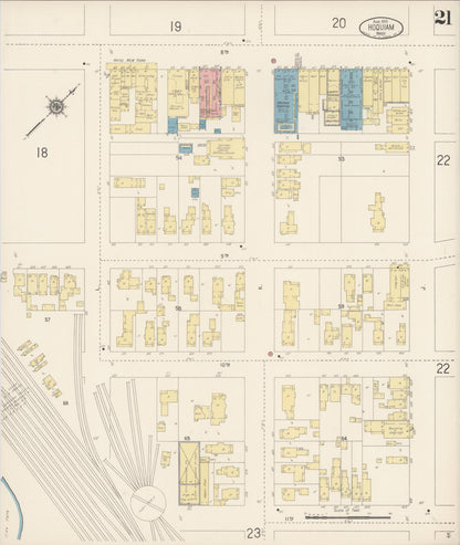 Sanborn Fire Insurance Map from Hoquiam, Grays Harbor County, Washington (1916), Sheet #0021 - Complete Map Set gallery image, historic Sanborn map, vintage wall art, Washington Washington
