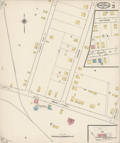 Sanborn Fire Insurance Map from Hyattsville, Prince Georges County, Maryland (1922), Sheet #0003 - Complete Map Set gallery image, historic Sanborn map, vintage wall art, Maryland Maryland
