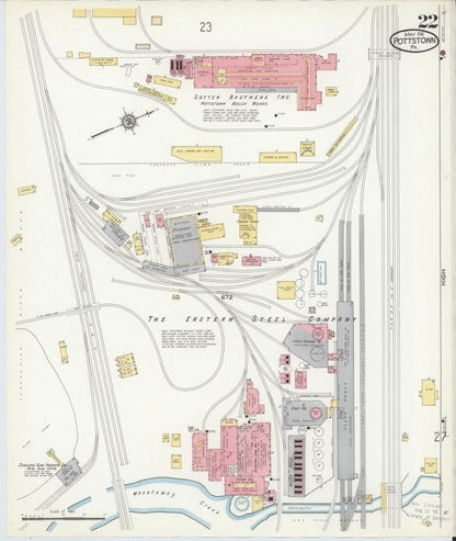 Sanborn Fire Insurance Map from Pottstown, Montgomery County, Pennsylvania (1916), Sheet #0022 - Complete Map Set gallery image, historic Sanborn map, vintage wall art, Pennsylvania Pennsylvania