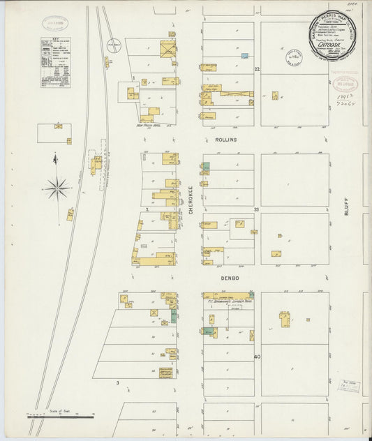 Sanborn Fire Insurance Map from Catoosa, Rodgers County, Oklahoma (1898), Sheet #0001 - Historic Sanborn Fire Insurance Map Print, vintage old map wall art, antique decor, genealogy gift, Oklahoma Oklahoma map