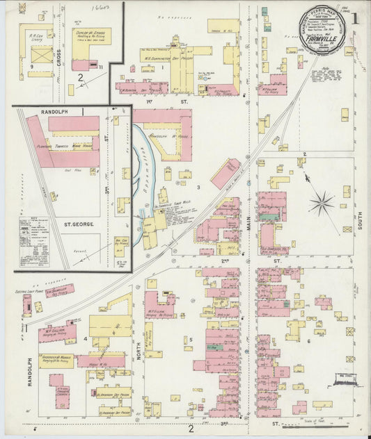 Sanborn Fire Insurance Map from Farmville, Prince Edward County, Virginia. (1897) – Historic Sanborn Fire Insurance Map Print