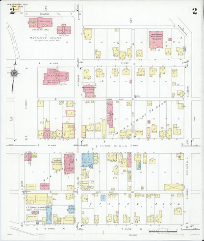 Sanborn Fire Insurance Map from New Concord, Muskingum County, Ohio (1946), Sheet #0002 - Complete Map Set gallery image, historic Sanborn map, vintage wall art, Ohio Ohio