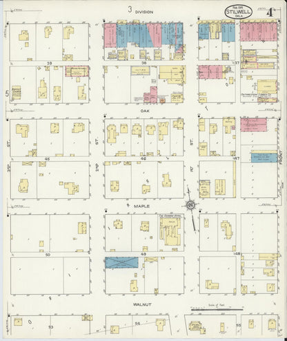 Sanborn Fire Insurance Map from Stillwell, Adair County, Oklahoma (1914), Sheet #0004 - Complete Map Set gallery image, historic Sanborn map, vintage wall art, Oklahoma Oklahoma