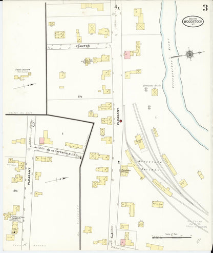 Sanborn Fire Insurance Map from Woodstock, Windsor County, Vermont (1910), Sheet #0003 - Complete Map Set gallery image, historic Sanborn map, vintage wall art, Vermont Vermont