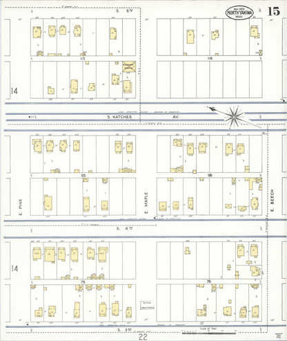 Sanborn Fire Insurance Map from North Yakima, Yakima County, Washington (1909), Sheet #0015 - Complete Map Set gallery image, historic Sanborn map, vintage wall art, Washington Washington