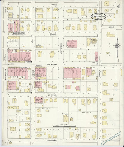 Sanborn Fire Insurance Map from Johnston City, Williamson County, Illinois (1914), Sheet #0004 - Complete Map Set gallery image, historic Sanborn map, vintage wall art, Illinois Illinois