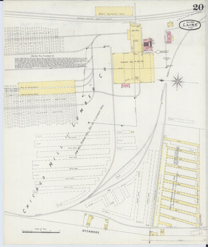 Sanborn Fire Insurance Map from Cairo, Alexander County, Illinois (1896), Sheet #0020 - Complete Map Set gallery image, historic Sanborn map, vintage wall art, Illinois Illinois