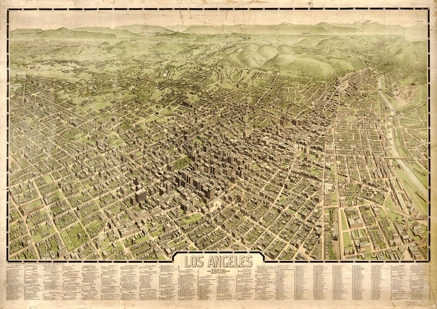 Los Angeles, 1909 (1909) – Historic Bird’s-Eye View Panorama Print