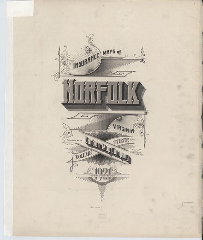 Sanborn Fire Insurance Map from Norfolk, Independent Cities, Virginia (1921), Sheet #0001 - Historic Sanborn Fire Insurance Map Print, vintage old map wall art, antique decor, genealogy gift, Virginia Virginia map