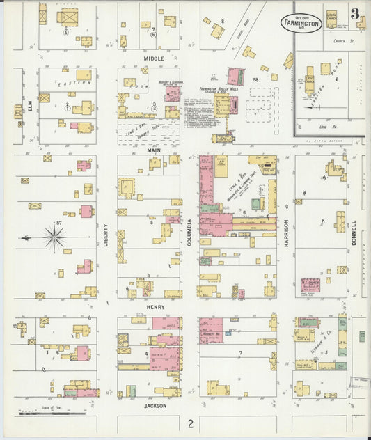 Sanborn Fire Insurance Map from Farmington, Saint Francois County, Missouri (1900), Sheet #0003 - Historic Sanborn Fire Insurance Map Print, vintage old map wall art, antique decor, genealogy gift, Missouri Missouri map