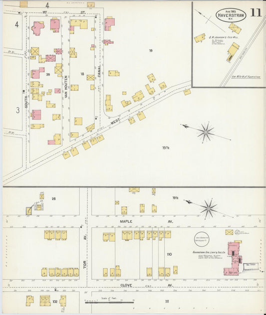 Sanborn Fire Insurance Map from Haverstraw, Rockland County, New York (1903), Sheet #0011 - Historic Sanborn Fire Insurance Map Print, vintage old map wall art, antique decor, genealogy gift, New York New York map
