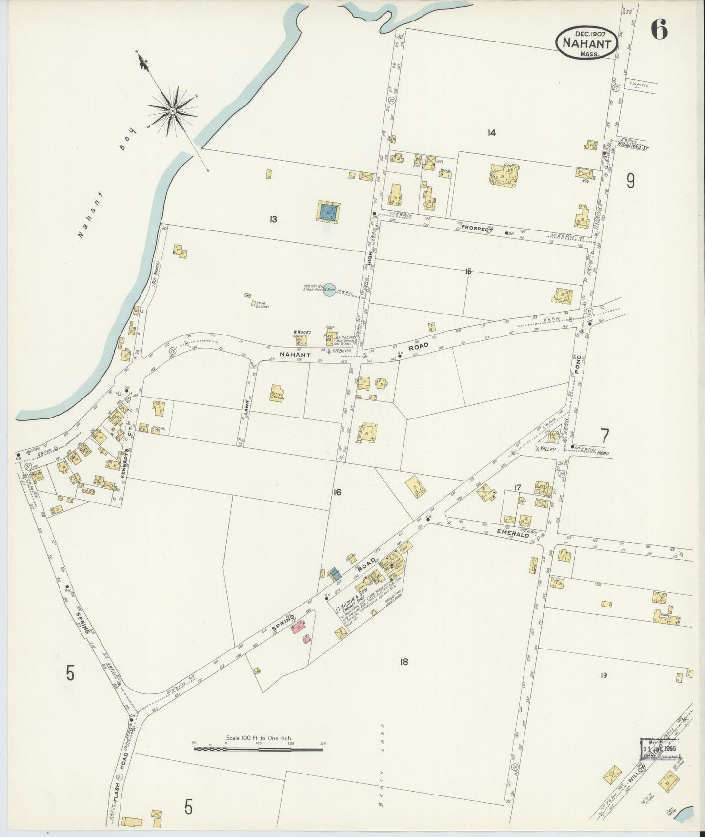 Sanborn Fire Insurance Map from Nahant, Essex County, Massachusetts (1907), Sheet #0006 - Complete Map Set gallery image, historic Sanborn map, vintage wall art, Massachusetts Massachusetts