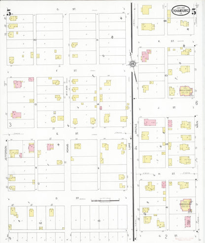 Sanborn Fire Insurance Map from Hamburg, Fremont County, Iowa (1930), Sheet #0005 - Historic Sanborn Fire Insurance Map Print