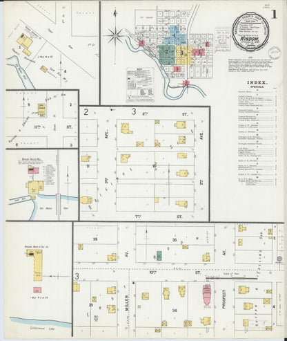 Sanborn Fire Insurance Map from Windom, Cottonwood County, Minnesota (1900), Sheet #0001 - Historic Sanborn Fire Insurance Map Print, vintage old map wall art, antique decor, genealogy gift, Minnesota Minnesota map