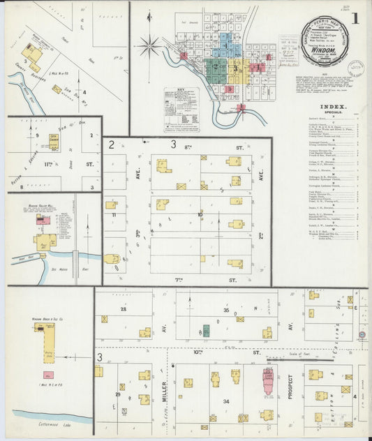 Sanborn Fire Insurance Map from Windom, Cottonwood County, Minnesota (1900), Sheet #0001 - Historic Sanborn Fire Insurance Map Print, vintage old map wall art, antique decor, genealogy gift, Minnesota Minnesota map