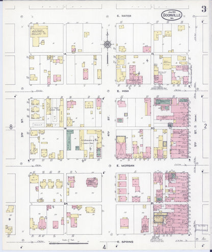Sanborn Fire Insurance Map from Boonville, Cooper County, Missouri (1910), Sheet #0003 - Complete Map Set gallery image, historic Sanborn map, vintage wall art, Missouri Missouri