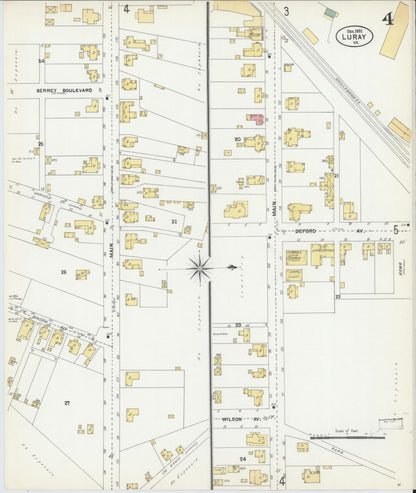 Sanborn Fire Insurance Map from Luray, Page County, Virginia (1902), Sheet #0004 - Complete Map Set gallery image, historic Sanborn map, vintage wall art, Virginia Virginia