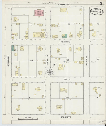Sanborn Fire Insurance Map from La Grange, Fayette County, Texas (1890), Sheet #0003 - Complete Map Set gallery image, historic Sanborn map, vintage wall art, Texas Texas