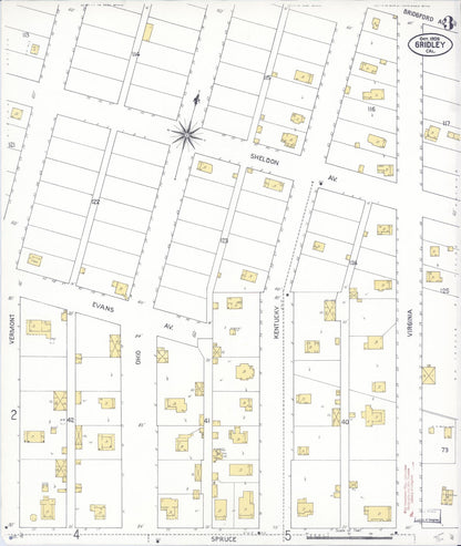 Sanborn Fire Insurance Map from Gridley, Butte County, California (1909), Sheet #0004 - Historic Sanborn Fire Insurance Map Print, vintage old map wall art, antique decor, genealogy gift, California California map