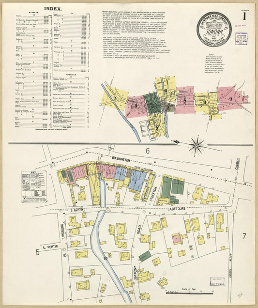 Sanborn Fire Insurance Map from Sonora, Tuolumne County, California. (1908) – Historic Sanborn Fire Insurance Map Print