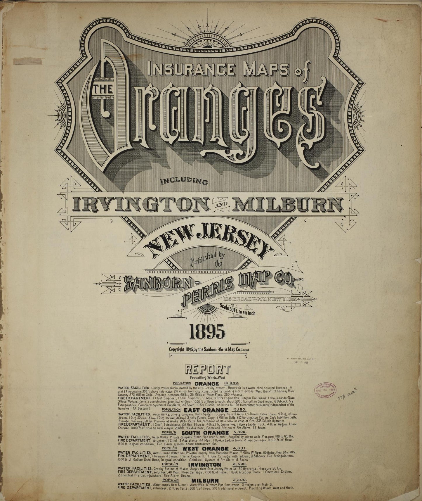 Sanborn Fire Insurance Map from Orange, Essex County, New Jersey. (1895) – Historic Sanborn Fire Insurance Map Print