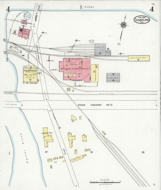 Sanborn Fire Insurance Map from Sugarland, Fort Bend County, Texas (1926), Sheet #0004 - Historic Sanborn Fire Insurance Map Print, vintage old map wall art, antique decor, genealogy gift, Texas Texas map
