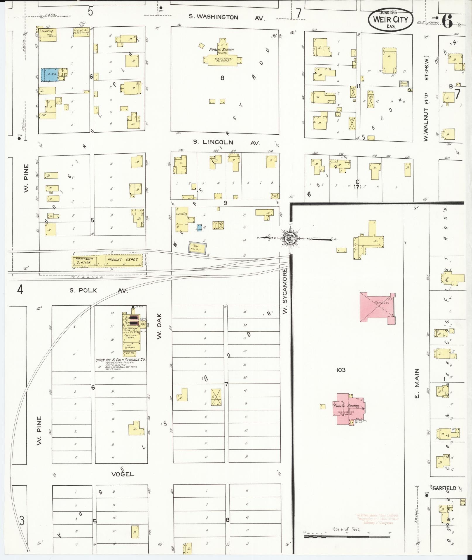 Sanborn Fire Insurance Map from Weir, Cherokee County, Kansas (1915), Sheet #0006 - Complete Map Set gallery image, historic Sanborn map, vintage wall art, Kansas Kansas