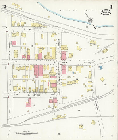 Sanborn Fire Insurance Map from Wampum, Lawrence County, Pennsylvania (1925), Sheet #0003 - Historic Sanborn Fire Insurance Map Print, vintage old map wall art, antique decor, genealogy gift, Pennsylvania Pennsylvania map