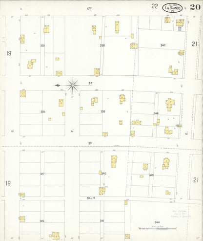 Sanborn Fire Insurance Map from La Grande, Union County, Oregon (1903), Sheet #0020 - Complete Map Set gallery image, historic Sanborn map, vintage wall art, Oregon Oregon