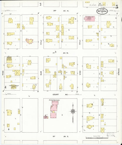 Sanborn Fire Insurance Map from Nevada, Story County, Iowa (1910), Sheet #0005 - Historic Sanborn Fire Insurance Map Print