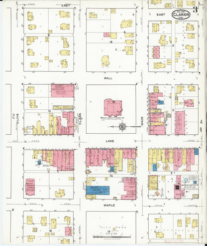 Sanborn Fire Insurance Map from Clarion, Wright County, Iowa (1921), Sheet #0003 - Historic Sanborn Fire Insurance Map Print