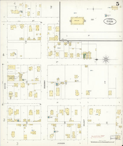 Sanborn Fire Insurance Map from Dixon, Solano County, California (1900), Sheet #0005 - Complete Map Set gallery image, historic Sanborn map, vintage wall art, California California