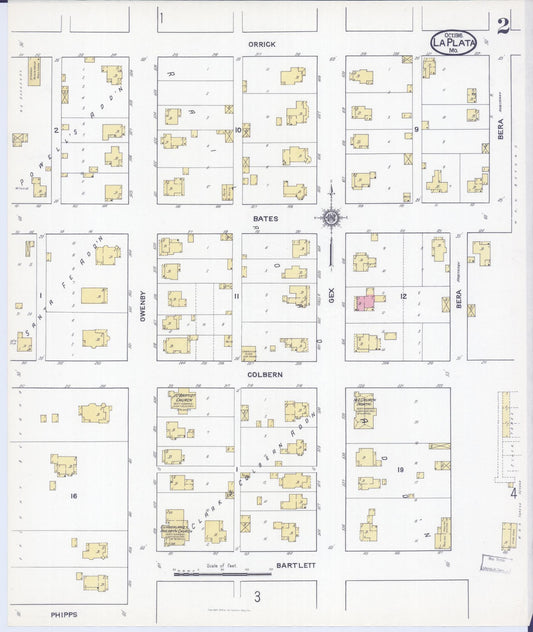 Sanborn Fire Insurance Map from La Plata, Macon County, Missouri (1916), Sheet #0002 - Historic Sanborn Fire Insurance Map Print, vintage old map wall art, antique decor, genealogy gift, Missouri Missouri map