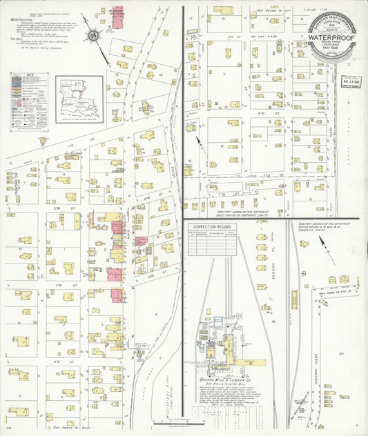 Sanborn Fire Insurance Map from Waterproof, Tensas Parish, Louisiana. (1938) – Historic Sanborn Fire Insurance Map Print