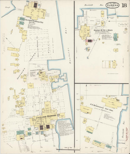 Sanborn Fire Insurance Map from Eureka, Humboldt County, California (1889), Sheet #0018 - Complete Map Set gallery image, historic Sanborn map, vintage wall art, California California