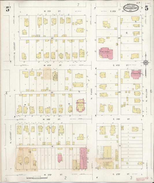 Sanborn Fire Insurance Map from Stanberry, Gentry County, Missouri (1940), Sheet #0005 - Historic Sanborn Fire Insurance Map Print, vintage old map wall art, antique decor, genealogy gift, Missouri Missouri map