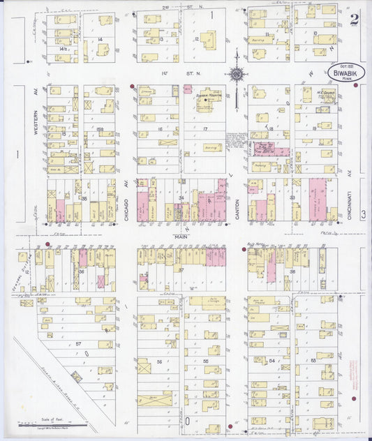 Sanborn Fire Insurance Map from Biwabik, Saint Louis County, Minnesota (1921), Sheet #0002 - Historic Sanborn Fire Insurance Map Print, vintage old map wall art, antique decor, genealogy gift, Minnesota Minnesota map
