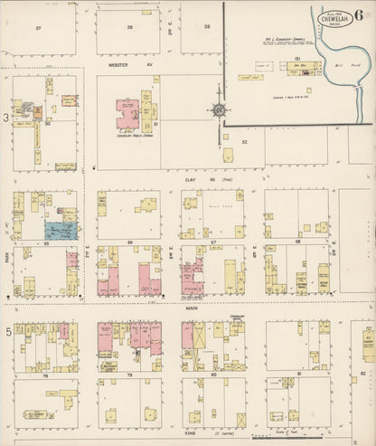 Sanborn Fire Insurance Map from Chewelah, Stevens County, Washington (1915), Sheet #0006 - Complete Map Set gallery image, historic Sanborn map, vintage wall art, Washington Washington