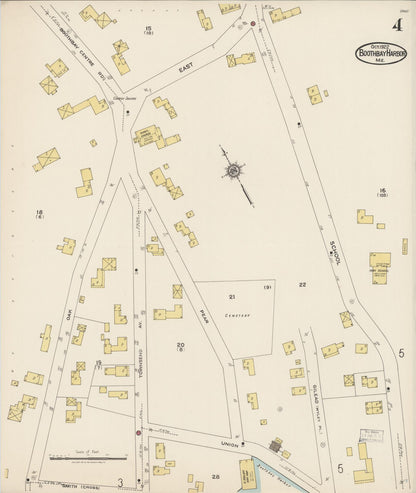 Sanborn Fire Insurance Map from Boothbay Harbor, Lincoln County, Maine (1922), Sheet #0004 - Complete Map Set gallery image, historic Sanborn map, vintage wall art, Maine Maine