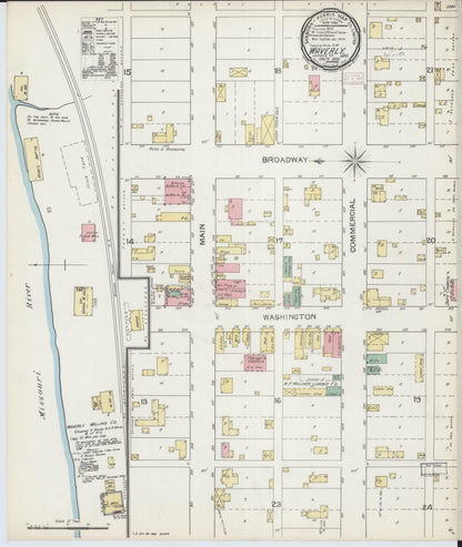Sanborn Fire Insurance Map from Waverly, Lafayette County, Missouri (1892), Sheet #0001 - Historic Sanborn Fire Insurance Map Print, vintage old map wall art, antique decor, genealogy gift, Missouri Missouri map