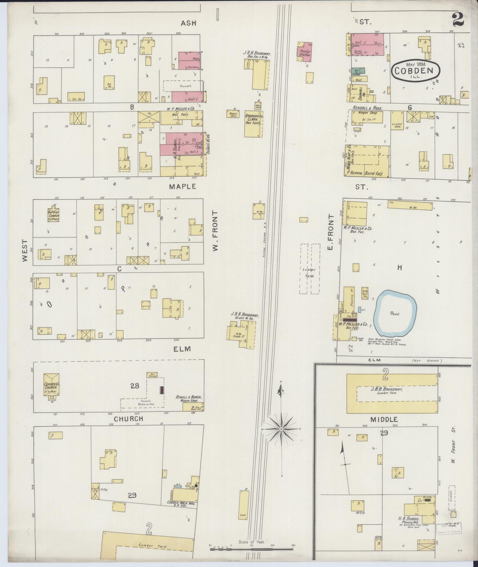Sanborn Fire Insurance Map from Cobden, Union County, Illinois (1894), Sheet #0002 - Complete Map Set gallery image, historic Sanborn map, vintage wall art, Illinois Illinois