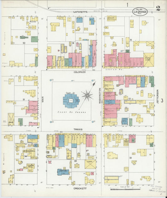 Sanborn Fire Insurance Map from La Grange, Fayette County, Texas (1901), Sheet #0002 - Historic Sanborn Fire Insurance Map Print, vintage old map wall art, antique decor, genealogy gift, Texas Texas map