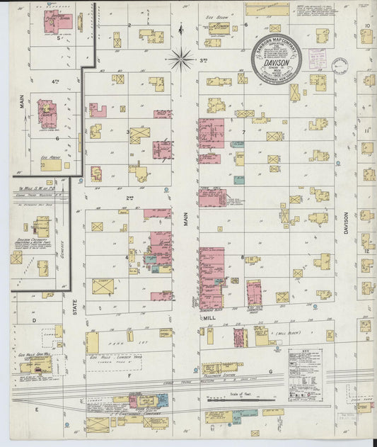 Sanborn Fire Insurance Map from Davison, Genesee County, Michigan (1902), Sheet #0001 - Historic Sanborn Fire Insurance Map Print, vintage old map wall art, antique decor, genealogy gift, Michigan Michigan map