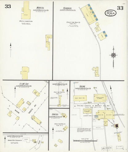 Sanborn Fire Insurance Map from Ocala, Marion County, Florida (1924), Sheet #0033 - Complete Map Set gallery image, historic Sanborn map, vintage wall art, Florida Florida