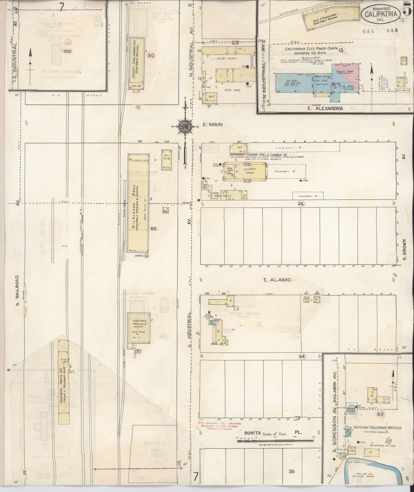 Sanborn Fire Insurance Map from Calipatria, Imperial County, California (1941), Sheet #0005 - Complete Map Set gallery image, historic Sanborn map, vintage wall art, California California