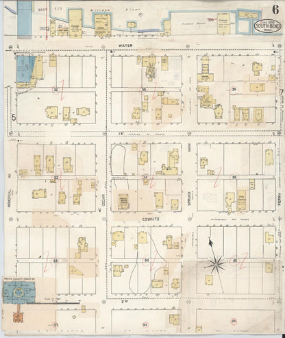 Sanborn Fire Insurance Map from South Bend, Pacific County, Washington (1929), Sheet #0008 - Complete Map Set gallery image, historic Sanborn map, vintage wall art, Washington Washington