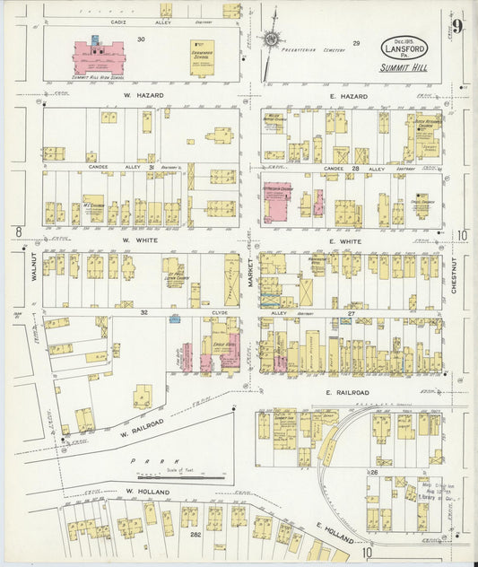 Sanborn Fire Insurance Map from Lansford, Carbon County, Pennsylvania (1915), Sheet #0009 - Historic Sanborn Fire Insurance Map Print, vintage old map wall art, antique decor, genealogy gift, Pennsylvania Pennsylvania map