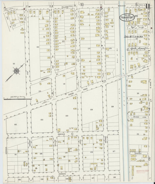 Sanborn Fire Insurance Map from Frankfort, Herkimer County, New York (1914), Sheet #0011 - Historic Sanborn Fire Insurance Map Print, vintage old map wall art, antique decor, genealogy gift, New York New York map